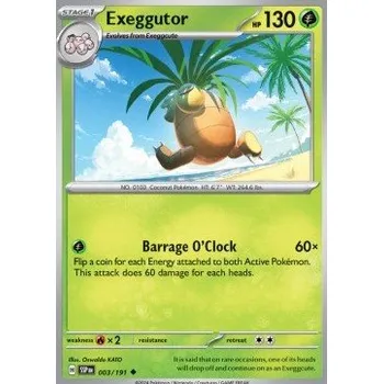 Sběratelská karetní hra Pokémon SSP 003/191 Exeggutor - Surging Sparks Stav: Near Mint, Verze: REVERSE HOLO