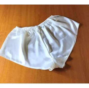 Kalhotky Luxusní dámské saténové kalhotky volné 6015-4 bílá M / XL