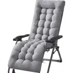 Prošívaný polštář na zahradní lehátko 173x50 cm - šedý