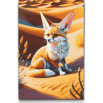 Diamantové malování Diamantové malování - Fenek Velikost: 40x60cm, Rámování: Pouze srolované plátno, Diamanty: Čtvercové