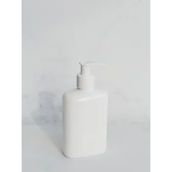 Dávkovač mýdla oválný LUNA 250 ml bílý s bílým dávkovačem