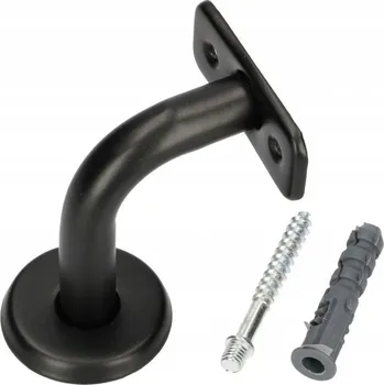 Zábradlí DRŽÁK MADLA ZÁBRADÍ SCHODIŠTĚ ČERNÝ PODPĚRA TRALKY SCHODŮ VČETNĚ ŠROUBŮ