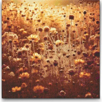 Diamantové malování Diamantové malování - Zlaté pole vzpomínek Velikost: 50x50cm, Rámování: Pouze srolované plátno, Diamanty: Kulaté