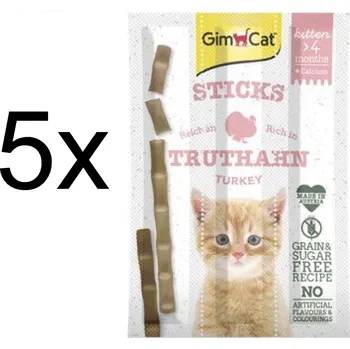 Pamlsek pro kočku GimCat Sticks Kitten krocan & vápník 3x3g