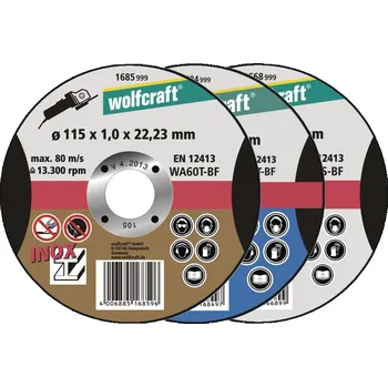 Řezný kotouč Wolfcraft Wolfcraft řezací kotouč ø115x1,0x22,2mm INOX 1685999