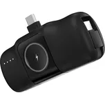 Externí baterie / powerbank WOZINSKY 5000 mAh - vestavěný USB-C + USB-C / Watch - černá
