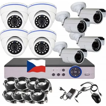 Bezpečnostní detektor 8CH 5MPx AHD kamerový set CCTV EONBOOM 4 plus 4 - DVR s LAN a 4 plus 4 venkovní bullet/dome kamery