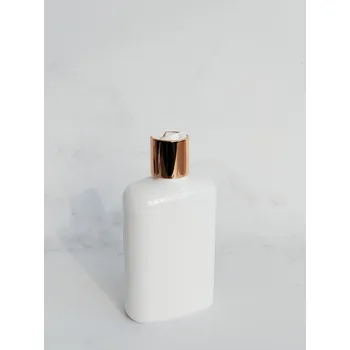 Dávkovač mýdla oválný LUNA 250 ml bílý s bílo-zlatým DISC TOP