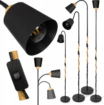 Stojací lampa Stojací lampa LEDLUX černá patice E27 60 W nastavitelná výška 190 cm