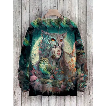 Dámský svetr Unisex svetr s potiskem CS1126 Sova Velikost: 7XL, Barva (Varianta): Svetr 8