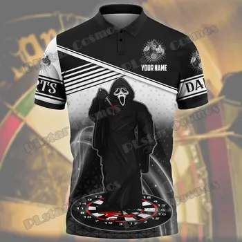 Dámské tričko Unisex tričko polo s potiskem Dart Horror Skull 3D Velikost: 5XL, Barva (Varianta): barva 9