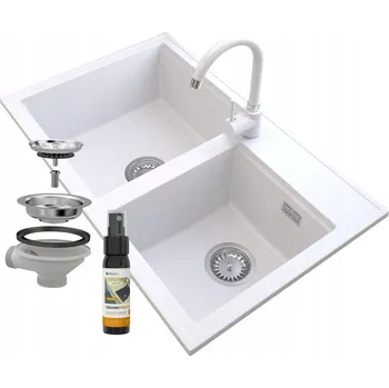 Granitový dřez Dvoukomorový dřez Granitan granit bílý