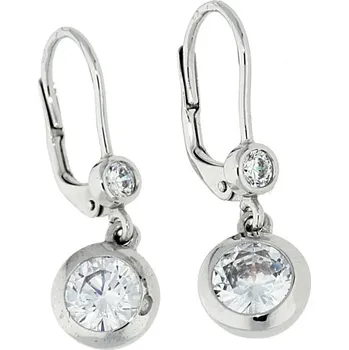 Náušnice Goldstore Visací náušnice bílé zlato zirkony Váha: 2.86 g