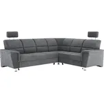 Rozkládací sedací souprava, šedá látka, pravá, SANTIAGO