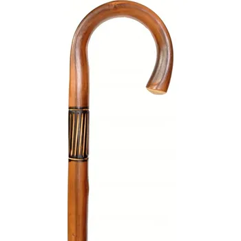 Vycházková hůl s rytinou a kovovým bodcem