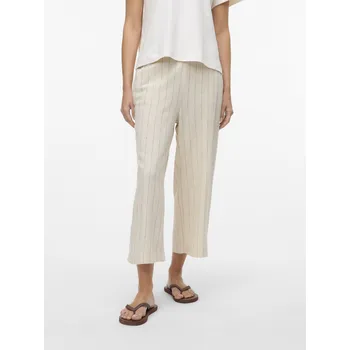 Dámské kalhoty Vero Moda dámské široké 7/8 kalhoty Mindy krémové Velikost: 44