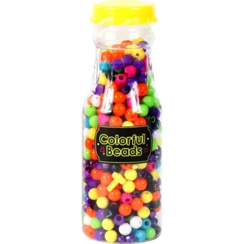 Dětské navlékací korálky Barevná sada korálků v lahvičce