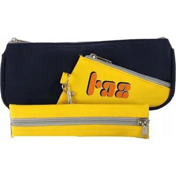 Kosmetická taška Penál - kosmetická taštička na zip + pouzdro na klíče Taz, 20x8 cm, tmavě modro-žlutá