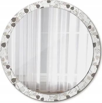 Zrcadlo Kulaté nástěnné Zrcadlo s abstraktním květinovým motivem, 100 cm
