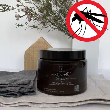 Svíčka Vonná svíčka MORAVSKÁ AMAZONIE - citronela, eukalyptus, lemongras, geranium - černá s víčkem velká