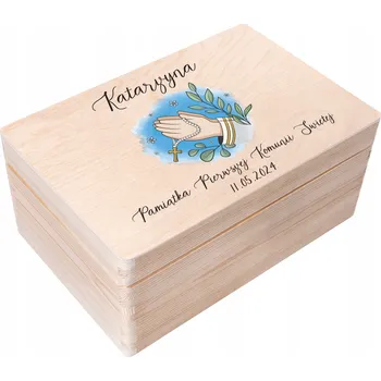 Obraz Personalizovaná Krabička na Bibli, dárek svaté přijímání suvenýr, obálka, 30x20x14