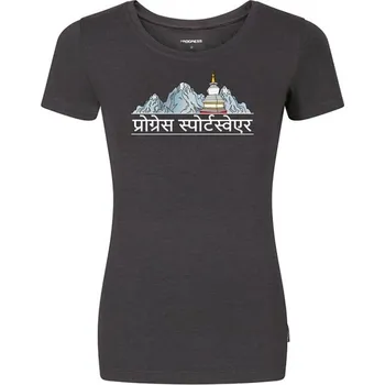 Oblečení a móda triko krátké dámské Progress AROMA NEPAL antracit