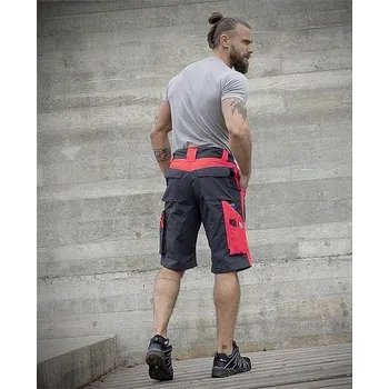 pracovní kraťasy NEON šortky šedo-červené 50