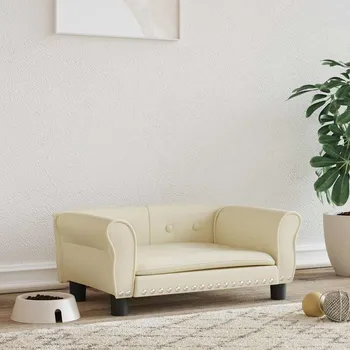 Pelíšek pro psa vidaXL Pelíšek pro psy 70 x 45 x 30 cm umělá kůže [171831] Barva: krémová