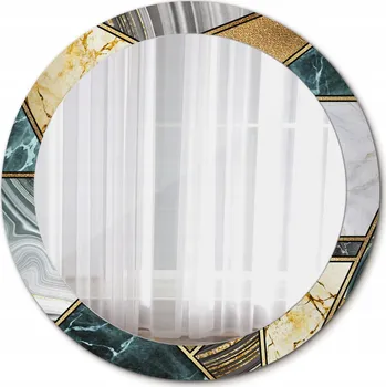 Zrcadlo Závěsné Zrcadlo Kulaté Mramorový Vzhled 80cm