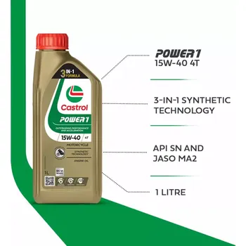 Provozní kapalina Motorový olej CASTROL Power1 15W50 4T, 1 litr (pro motocykly)