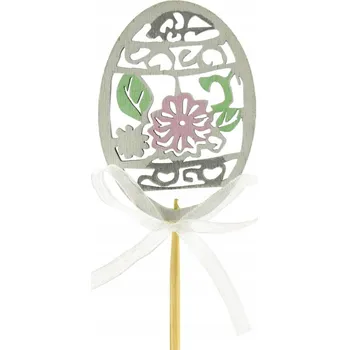 Velikonoční dekorace Vajíčko perforované zápich 6x4,5/34 cm