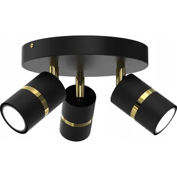 Stropní svítidlo stropní svítidlo LED na kole, nastavitelné 3x Gu10, černo-zlaté