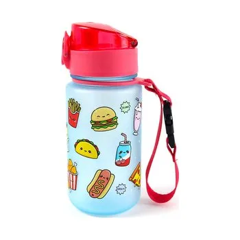 Láhev Nerozbitná plastová dětská láhev s víčkem 350ml - Foodiemals