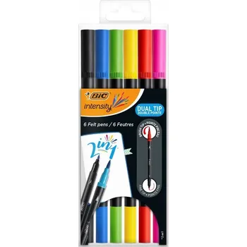 OBOUSTRANNÉ FIXY sada 6 barev hrotů BIC BAREVNÉ POPISOVAČE