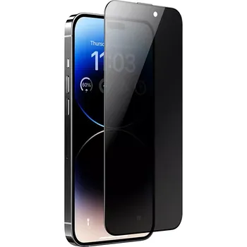 Privacy tvrzené sklo Ultra shield iPhone 15 Pro Max Černé
