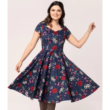 Dámské šaty Hell Bunny midi šaty Camellia Velikost: 3XL (UK 20)