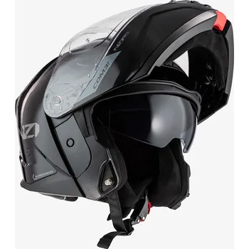 Helma na motorku Motocyklová výklopná přilba NZI COMBI 3 Duo lesklá černá Velikost: S