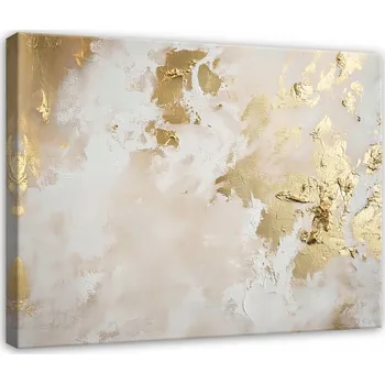 Obraz OBRAZ DO OBÝVACÍHO POKOJE KUCHYNĚ NA PLÁTNĚ STĚNA ABSTRAKCE ZLATO 40x30