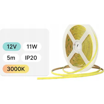 LED osvětlení 5m LED PÁSEK 12V / COB / 11W / 480 LED / IP20 / 3000K / 95lm/W / Ra>90