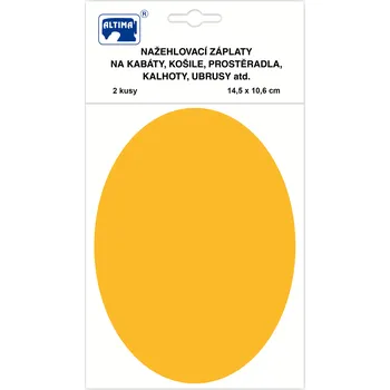 Látková záplata Altima Nažehlovací záplaty ovály tmavě žlutá