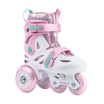 Kolečkové brusle Dětské kolečkové brusle Cariboo Ballerina s LED kolečky, růžové Velikost brusle: 26-30
