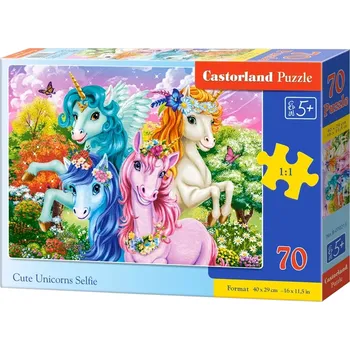 Puzzle Puzzle Castorland 70 dílků premium - Jednorožci