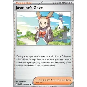 Sběratelská karetní hra Pokémon SSP 178/191 Jasmine's Gaze - Surging Sparks Stav: Near Mint, Verze: REVERSE HOLO
