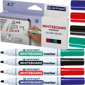 Popisovač na bílou tabuli vícebarevný Centropen fixy na bílé tabule sada fixů 4 ks