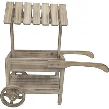 Paris Dekorace Malý dřevěný vozík hnědá D-10199CH