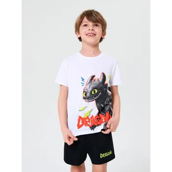 Chlapecké spodní prádlo Sinsay - Dvoudílná pyžamová souprava How to train your dragon - bílá - 016DP-00X - 016DP-00X-104