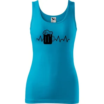 Dámské tílko s potiskem Tep pivo Velikost: L, Barva: Tyrkysová