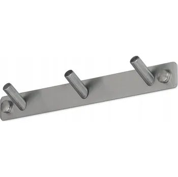 Věšák KLASICKÝ NÁSTĚNNÝ VĚŠÁK NA OBLEČENÍ DO PŘEDSÍNĚ SE 3 HÁČKY STŘÍBRNÝ