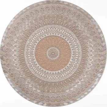 Koberec Kulatý Koberec Vinylový PVC fi 50 cm Pletená mandala, makatka, boho ornament