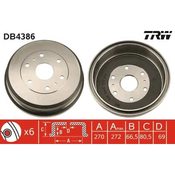 Brzdový buben Brzdový buben TRW WYPRZEDA˝ DB4386